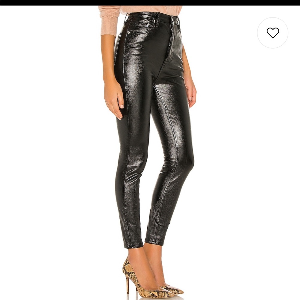Free People Phoenix Coated Skinny Jean in Liquid Black (31) - Picture 4 of 9